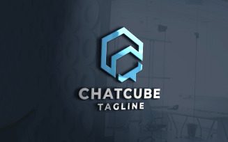 Chat Cube Pro Logo Template