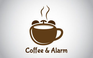 Coffee & Alarm Logo Template