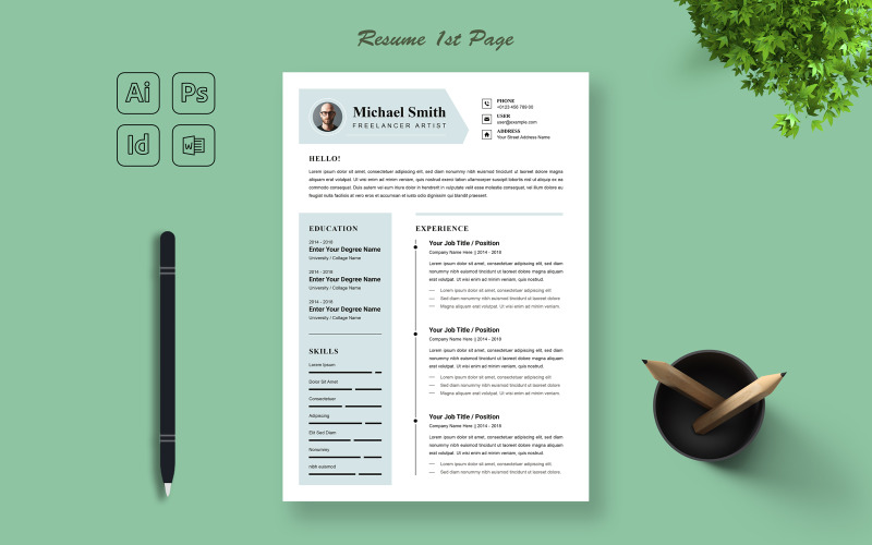 Creative Resume Design Layout Resume Template