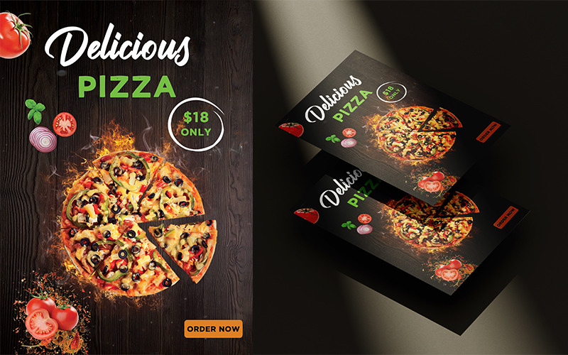 Pizza Restaurant Flyer Template Corporate Identity