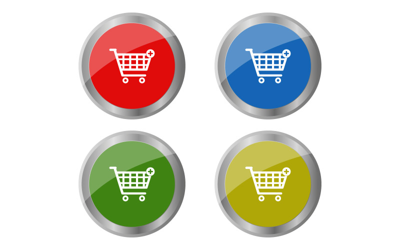 Shopping button illustrated in vector Vector Graphic