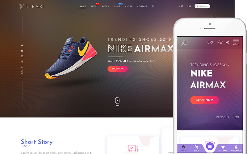 Tifaki - Modern Fashion WooCommerce Elementor Theme WooCommerce Theme