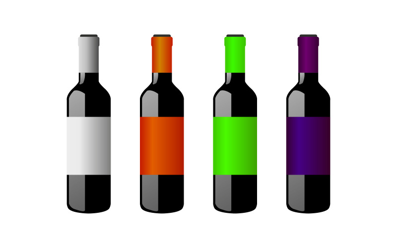 Vector illustrated wine bottle Vector Graphic