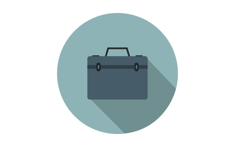 Work suitcase illustrated in vector on a white background Vector Graphic