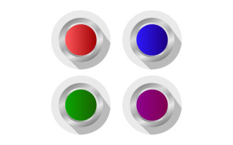 Colored web button in vector on white background