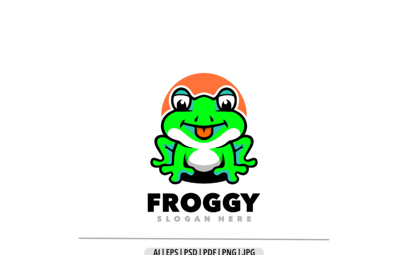 Frog funny mascot cartoon logo design Logo Template