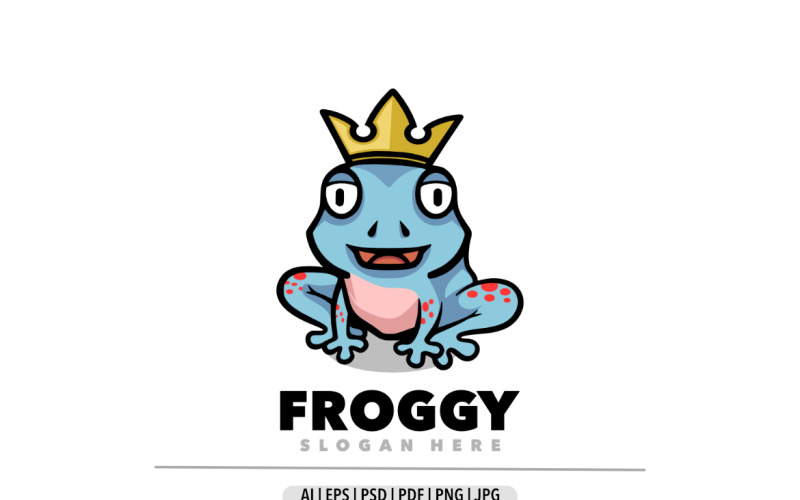Frog king mascot cartoon logo Logo Template