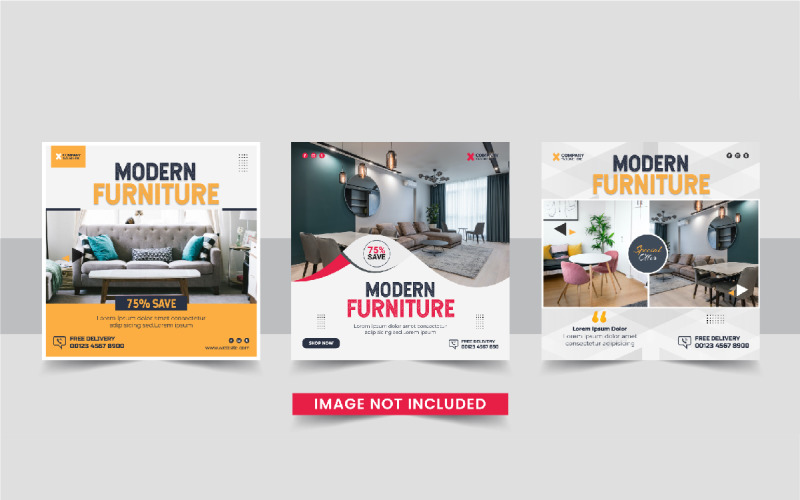 Furniture Sale Collection Social Media Post design layout Corporate Identity