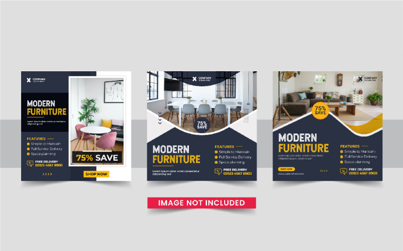 Furniture Sale Collection Social Media Post Template layout Corporate Identity