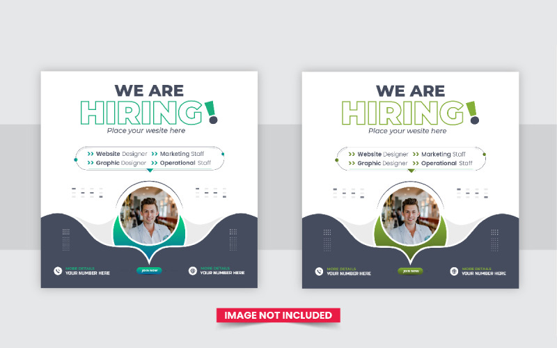 job vacancy Social Media post Or Digital Marketing Post template design layout Corporate Identity