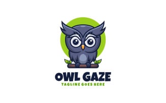 Owl Gaze Mascot Cartoon Logo