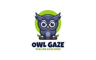 Owl Gaze Mascot Cartoon Logo