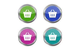 Shop button illustrated and colored in vector on a white background