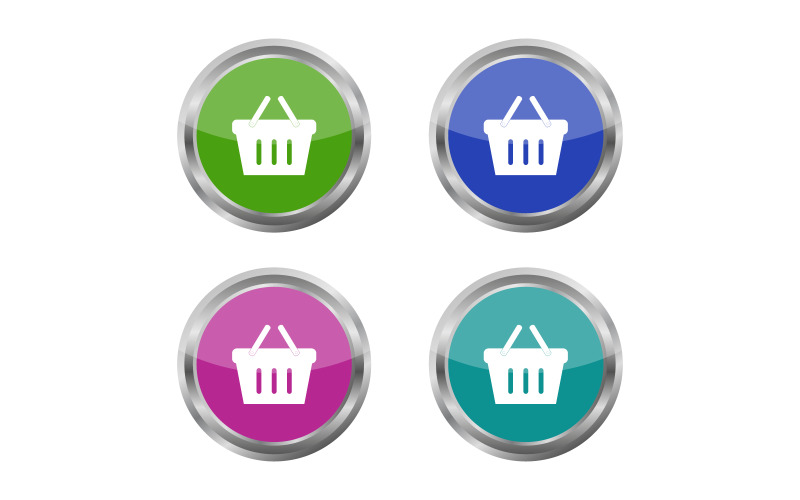 Shop button illustrated and colored in vector on a white background Vector Graphic