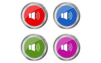 Volume button illustrated and colored in vector on a white background