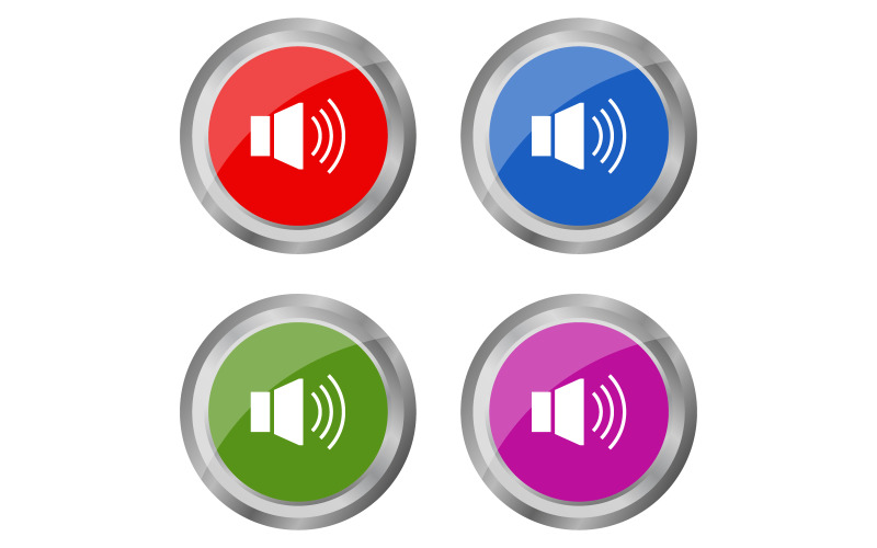 Volume button illustrated and colored in vector on a white background Vector Graphic