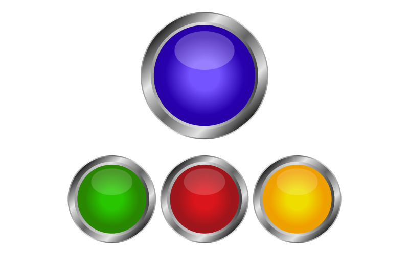 Web buttons illustrated and colored in vector on white background Vector Graphic