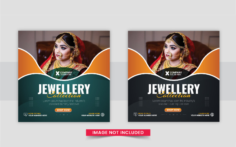 Creative jewellery social media post design layout Corporate Identity
