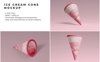 Ice Cream Cone Mockup Template