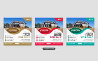 Real Estate home sale or home repair Social Media Post design layout