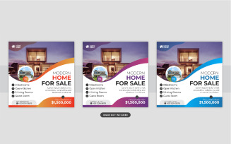 Real Estate home sale or home repair Social Media Post design template