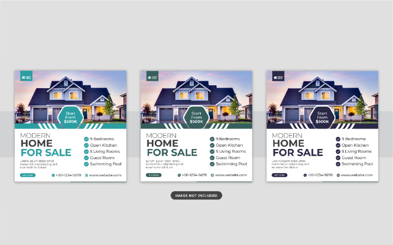 Real Estate home sale or home repair Social Media Post layout Corporate Identity