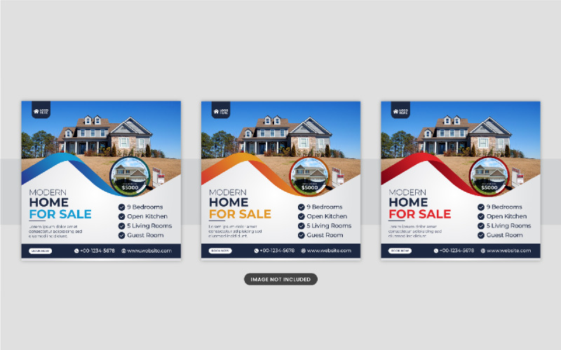 Real Estate home sale or home repair Social Media Post template layout Corporate Identity