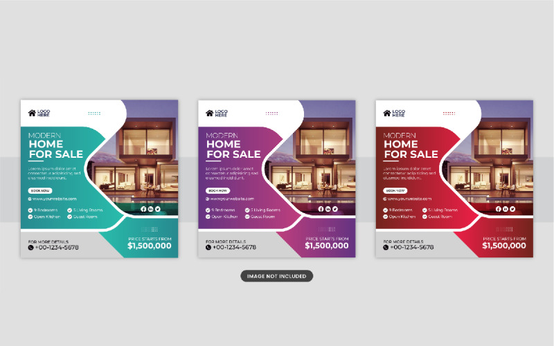 Real Estate home sale or home repair Social Media Post template Corporate Identity