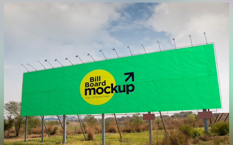 Roadside Billboard Sign Mockup Outdoor Signage Template V 12 Product Mockup