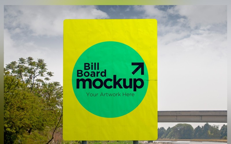 Roadside Billboard Sign Mockup Outdoor Signage Template V 18 Product Mockup