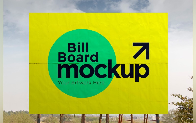 Roadside Billboard Sign Mockup Outdoor Signage Template V 26 Product Mockup