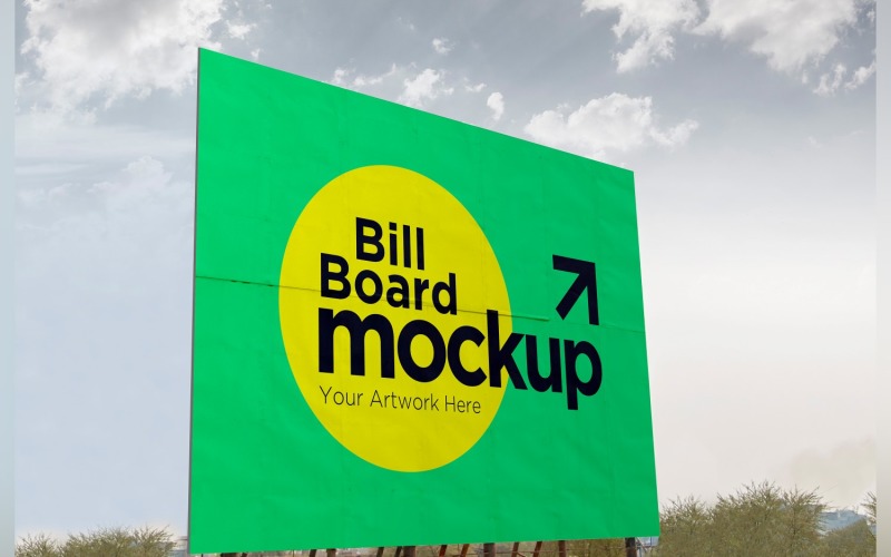 Roadside Billboard Sign Mockup Outdoor Signage Template V 28 Product Mockup