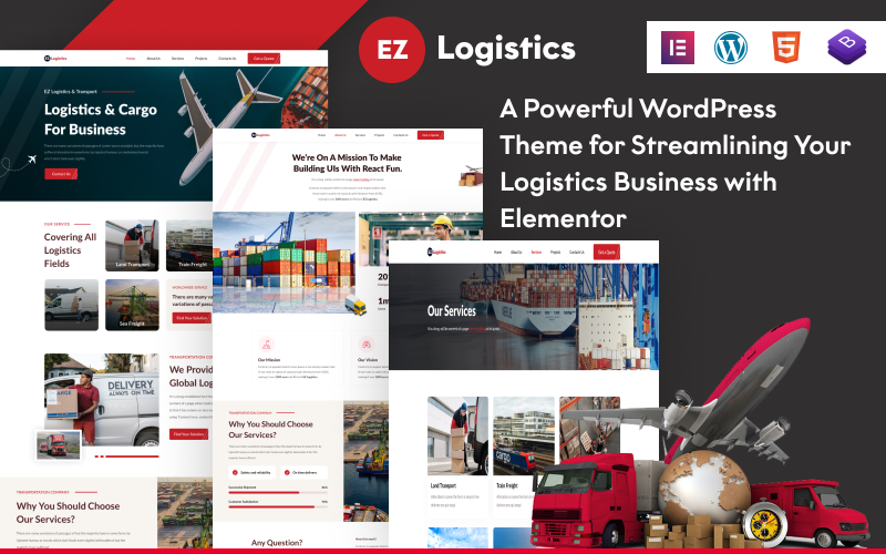 EZ Logistics: A Powerful WordPress Theme for Streamlining Your Logistics Business with Elementor