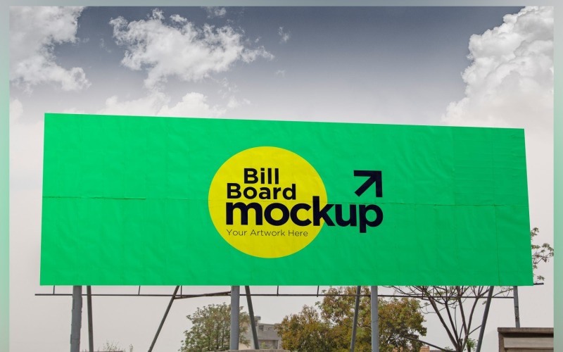 Roadside Billboard Sign Mockup Outdoor Signage Template V 72 Product Mockup