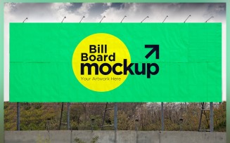 Roadside Billboard Sign Mockup Outdoor Signage Template V 76