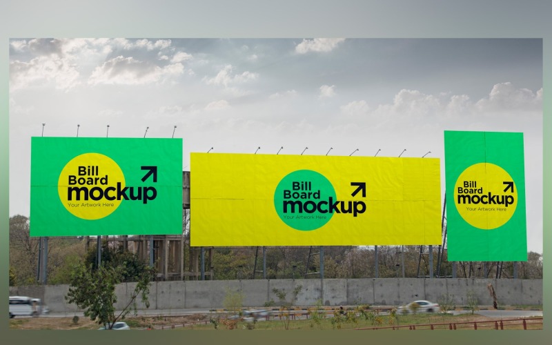 Roadside Billboard Sign Mockup Outdoor Signage Template V 78 Product Mockup