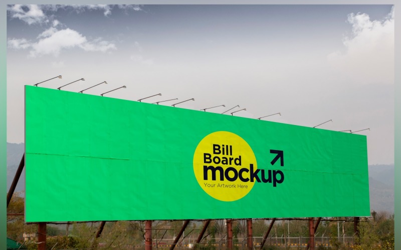 Roadside Billboard Sign Mockup Outdoor Signage Template V 87 Product Mockup