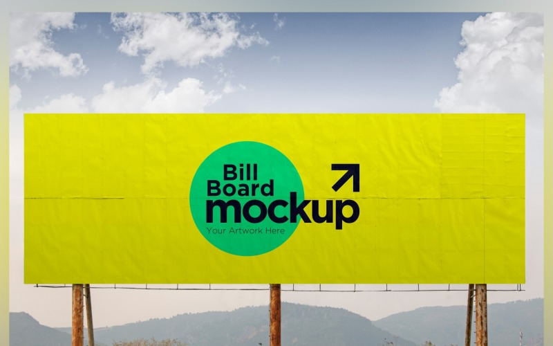 Roadside Billboard Sign Mockup Outdoor Signage Template V 88 Product Mockup
