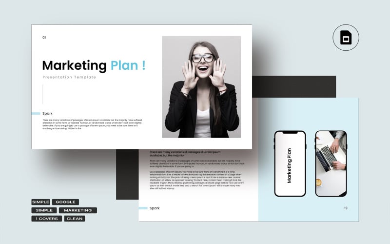 Creative Marketing Plan Presentation Template Google Slide