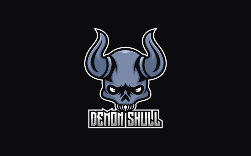 Demon Skull E- Sport and Sport Logo Logo Template