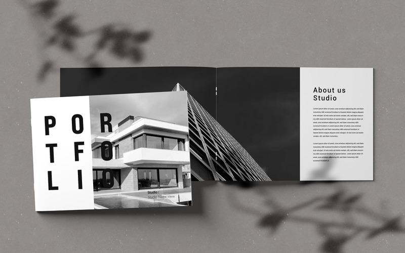 Horizontal Portfolio Layout Design Magazine Template