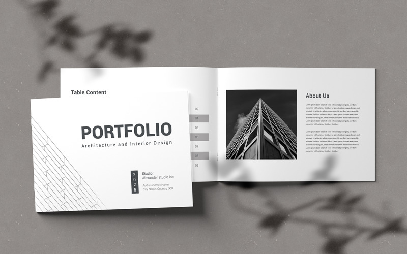 Horizontal Portfolio Layout Template Magazine Template
