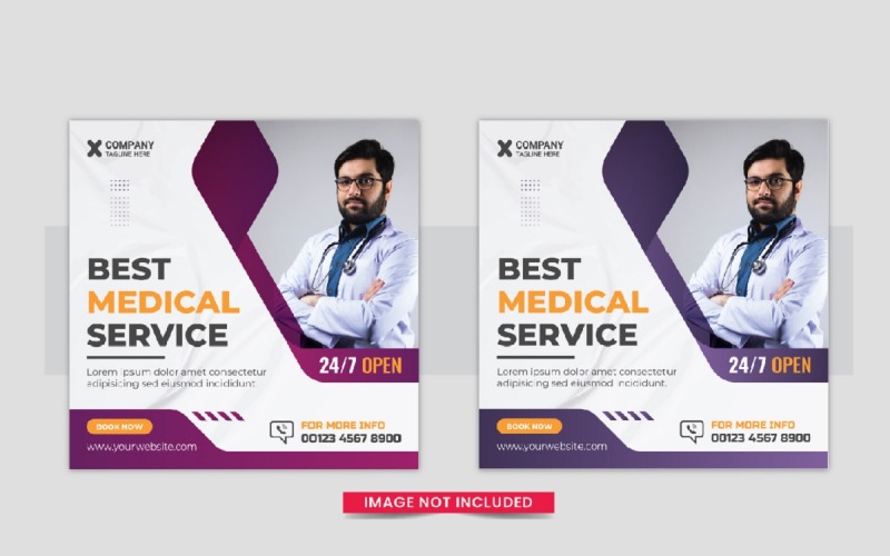 Medical Healthcare Social Media post design layout Corporate Identity