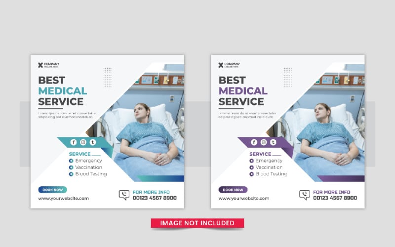 Medical Healthcare Social Media post template design layout Corporate Identity