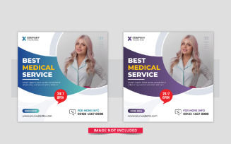 Medical Healthcare Social Media post template layout