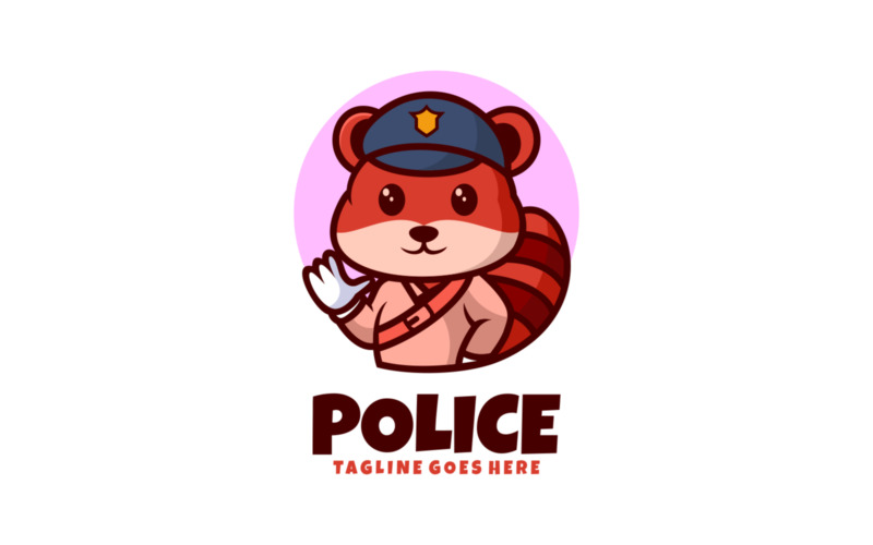 Police Mascot Cartoon Logo 1 Logo Template