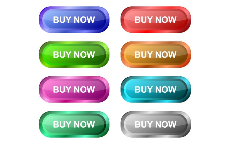 Buy now button in vector on white background Vector Graphic
