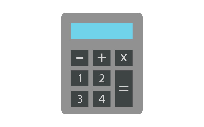 Calculator illustrated in vector on a white background Vector Graphic