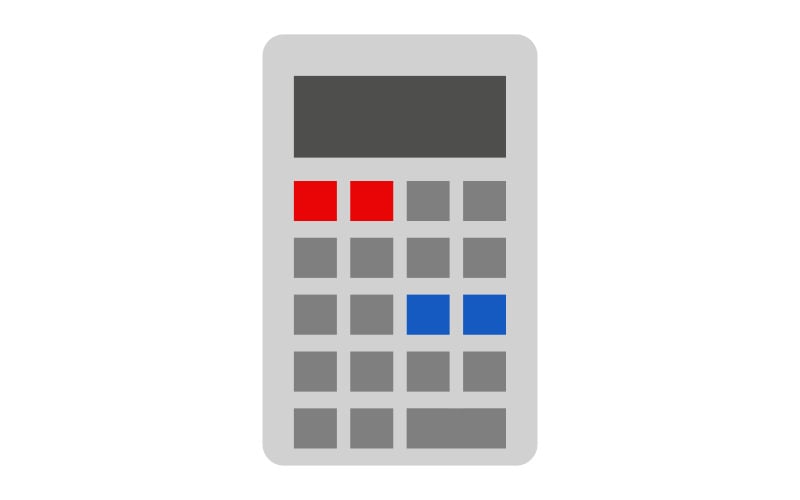 Calculator illustrated on a white background Vector Graphic