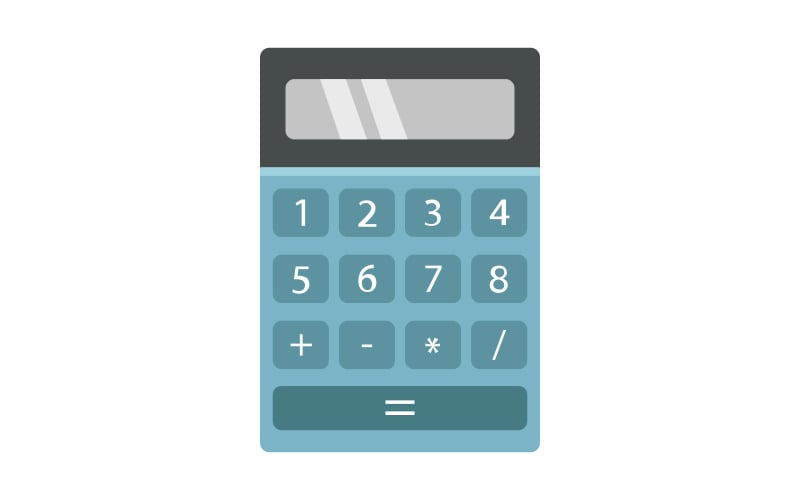 Calculator in vector on a white background Vector Graphic